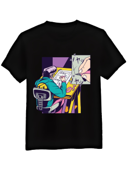 Koszulka Koszulka Męska Sketching Man Manga Czarna - Mustang Motoryzacja