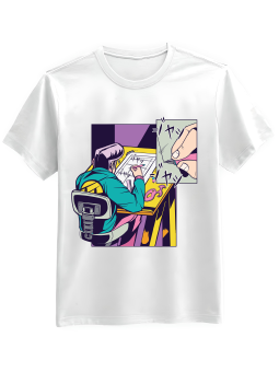 Koszulka Koszulka Męska Sketching Man Manga Biała - Mustang Motoryzacja