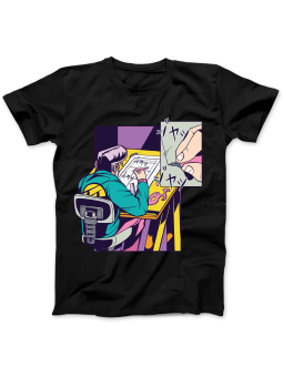 Koszulka Koszulka Damska Sketching Man Manga Czarna - Śmieszne T-Shirty z Nadrukami ?