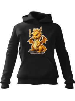 Bluza Damska z kapturem Chiński Smoczek Czarna - Modna Odzież z Nadrukami ?