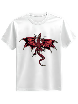 Koszulka Koszulka Męska Wspinający Się Smok Biała - Śmieszne T-Shirty z Nadrukami ?