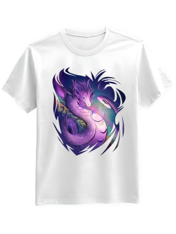 Koszulka Koszulka Męska Magiczny Smok Biała - Śmieszne T-Shirty z Nadrukami ?