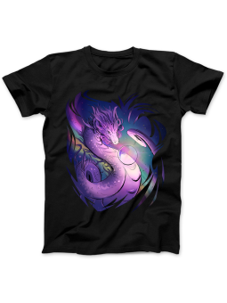 Koszulka Koszulka Damska Magiczny Smok Czarna - Śmieszne T-Shirty z Nadrukami ?