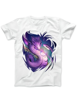 Koszulka Koszulka Damska Magiczny Smok Biała - Śmieszne T-Shirty z Nadrukami ?