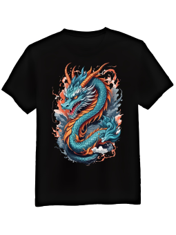 Koszulka Koszulka Męska Smok z Rogami Czarna - Śmieszne T-Shirty z Nadrukami ?