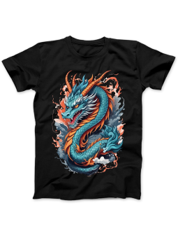 Koszulka Koszulka Damska Smok z Rogami Czarna - Śmieszne T-Shirty z Nadrukami ?