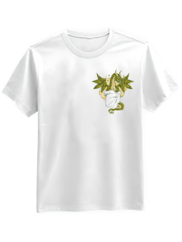 Koszulka Koszulka Męska Smok w Kieszeni z nadrukiem na piersi Biała - Śmieszne T-Shirty z Nadrukami ?