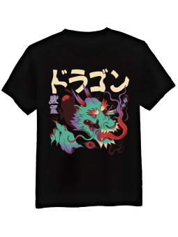 Koszulka Koszulka Męska Orientalny Smok Czarna - Śmieszne T-Shirty z Nadrukami ?