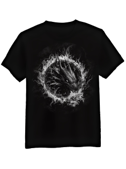 Koszulka Koszulka Męska Smok w Kręgu Ognia Czarna - Śmieszne T-Shirty z Nadrukami ?