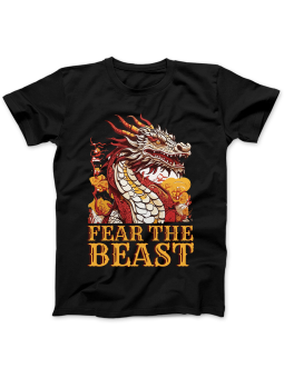Koszulka Koszulka Damska Fear The Beast Czarna - Śmieszne T-Shirty z Nadrukami ?
