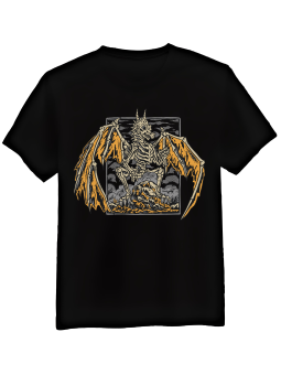 Koszulka Koszulka Męska Smok Szkielet Czarna - Śmieszne T-Shirty z Nadrukami ?