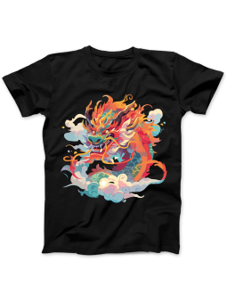 Koszulka Koszulka Damska Malowany Smok Czarna - Śmieszne T-Shirty z Nadrukami ?