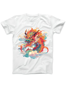 Koszulka Koszulka Damska Malowany Smok Biała - Śmieszne T-Shirty z Nadrukami ?