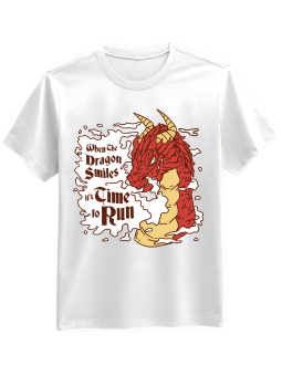 Koszulka Koszulka Męska When Dragon Smiles Biała - Śmieszne T-Shirty z Nadrukami ?
