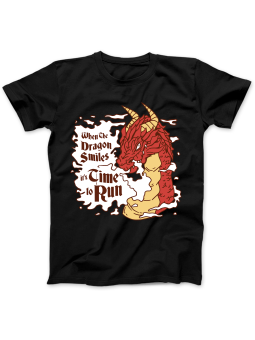Koszulka Koszulka Damska When Dragon Smiles Czarna - Śmieszne T-Shirty z Nadrukami ?