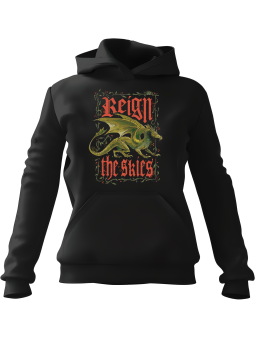 Bluza Męska z kapturem Reign The Skies Czarna - Śmieszne gadżety z Nadrukami ?
