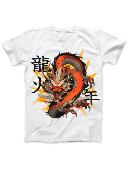 Koszulka Koszulka Damska Wściekły Chiński Smok Biała - Śmieszne T-Shirty z Nadrukami ?