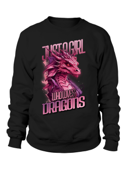 Bluza Damska Girl Who Loves Dragons - Śmieszne T-Shirty z Nadrukami ?