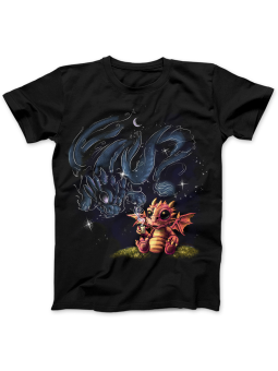 Koszulka Koszulka Damska Smok z Kawą Czarna - Śmieszne T-Shirty z Nadrukami ?