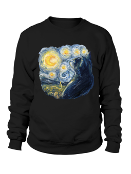 Bluza Męska Van Gogh Kot - Śmieszne T-Shirty z Nadrukami ?