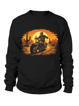 Bluza Męska Szkielet Na Motocyklu Czarna - Śmieszne T-Shirty z Nadrukami ?