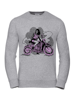 Bluza Damska Komiks Moto Kobieta Szara - Śmieszne T-Shirty z Nadrukami ?