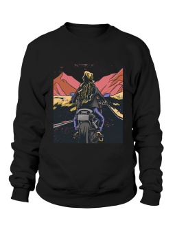 Bluza Damska Dziewczyna Na Motocyklu Czarna - Śmieszne T-Shirty z Nadrukami ?