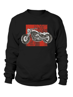 Bluza Męska Motocykl Na Czerwonym Tle - Śmieszne T-Shirty z Nadrukami ?