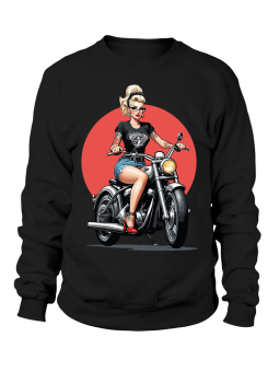 Bluza Damska Pin Up Girl Na Motocyklu - Śmieszne T-Shirty z Nadrukami ?