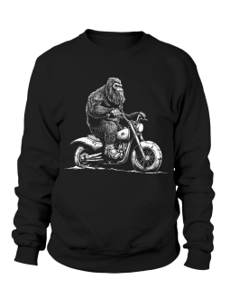 Bluza Męska Małpa Na Motocyklu Czarna - Śmieszne T-Shirty z Nadrukami ?