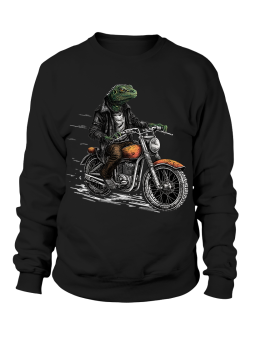 Bluza Męska Jaszczurka Na Motocyklu Czarna - Śmieszne T-Shirty z Nadrukami ?
