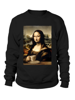 Bluza Męska Mona Lisa z Kawą - Śmieszne T-Shirty z Nadrukami ?