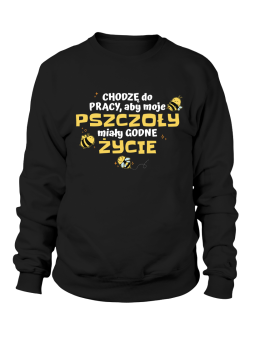 Bluza Męska Pszczoły Chodzę Do Pracy - Śmieszne T-Shirty z Nadrukami ?