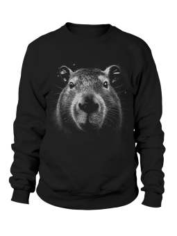 Bluza Damska Realistyczna Kapibara Czarna - Śmieszne T-Shirty z Nadrukami ?