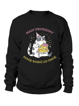 Bluza Damska Kot Mam Urodziny - Śmieszne T-Shirty z Nadrukami ?