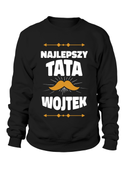 Bluza Męska Wąsy Najlepszy Tata [WYBIERZ IMIĘ] - Śmieszne T-Shirty z Nadrukami ?