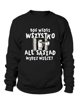 Bluza Męska Sąsiad Widzi Więcej - Śmieszne T-Shirty z Nadrukami ?
