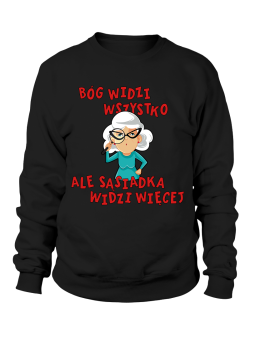 Bluza Damska Sąsiadka Widzi Więcej - Śmieszne T-Shirty z Nadrukami ?
