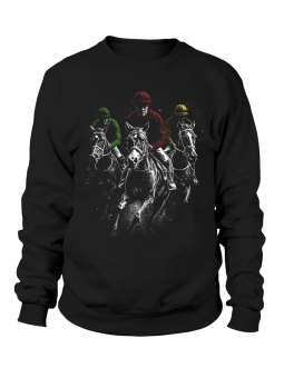 Bluza Męska Konie w Gonitwie Czarna - Śmieszne T-Shirty z Nadrukami ?