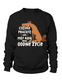 Bluza Męska Ciężko Pracuję Na Konia - Śmieszne T-Shirty z Nadrukami ?