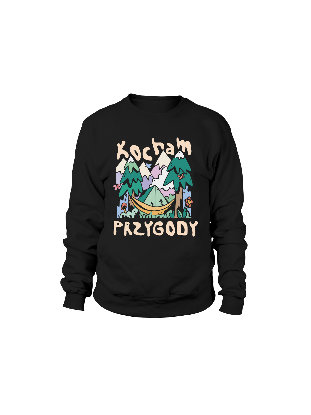 Bluza Męska Kocham Przygody Czarna - Śmieszne T-Shirty z Nadrukami ?