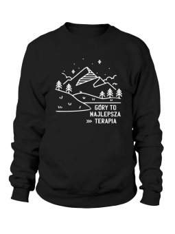 Bluza Męska Góry To Najlepsza Terapia - Śmieszne T-Shirty z Nadrukami ?