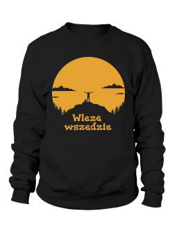 Bluza Damska Wlezę Wszędzie Czarna - Śmieszne T-Shirty z Nadrukami ?