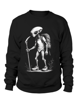 Bluza Męska Kosmita Na Szlaku Czarna - Śmieszne T-Shirty z Nadrukami ?