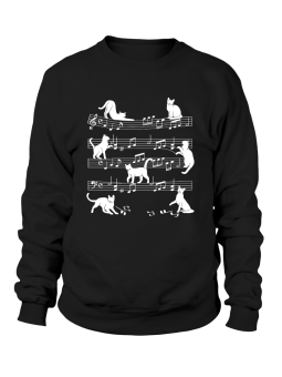 Bluza Damska Koty Na Pięciolini - Śmieszne T-Shirty z Nadrukami ?