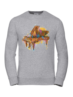 Bluza Damska Kolorowy Fortepian Szara - Śmieszne T-Shirty z Nadrukami ?