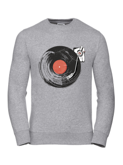 Bluza Męska Winyl Szara - Śmieszne T-Shirty z Nadrukami ?