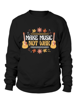 Bluza Damska Make Music Not War Czarna - Śmieszne T-Shirty z Nadrukami ?