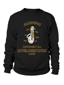 Bluza Męska Saksofon Instrument Dla Inteligentnych Czarna - Śmieszne T-Shirty z Nadrukami ?