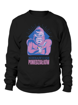 Bluza Męska Goryl Nienawidzę Poniedziałków - Śmieszne T-Shirty z Nadrukami ?